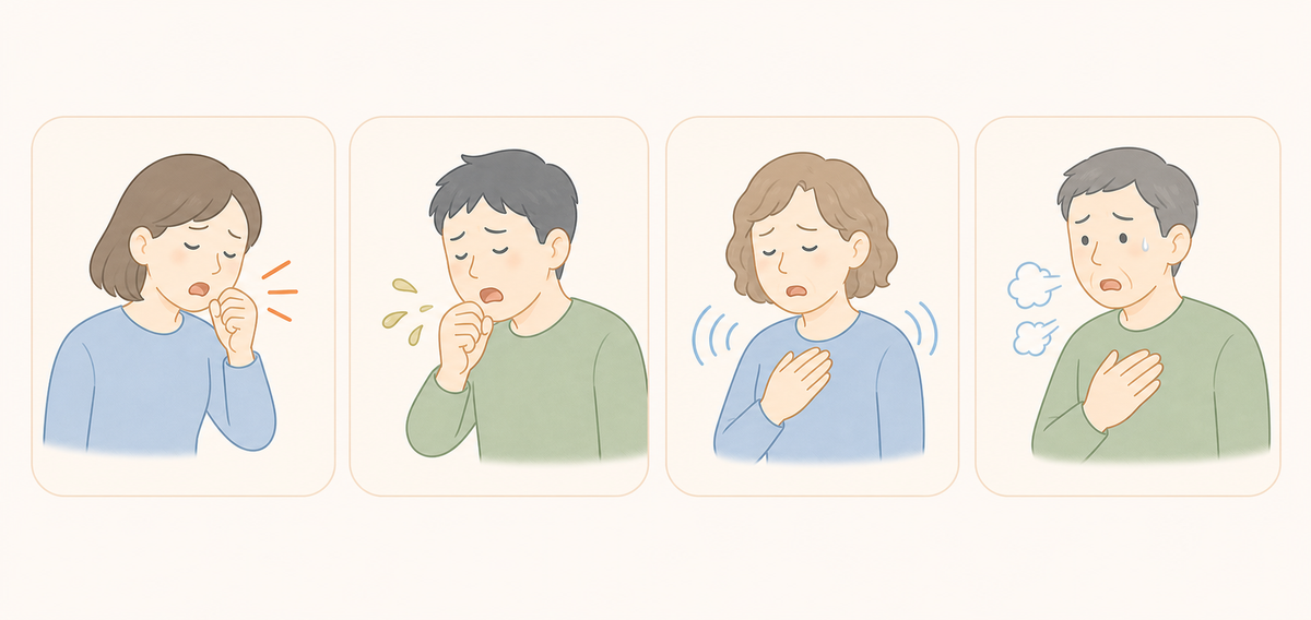 気管支喘息の症状のイメージ画像